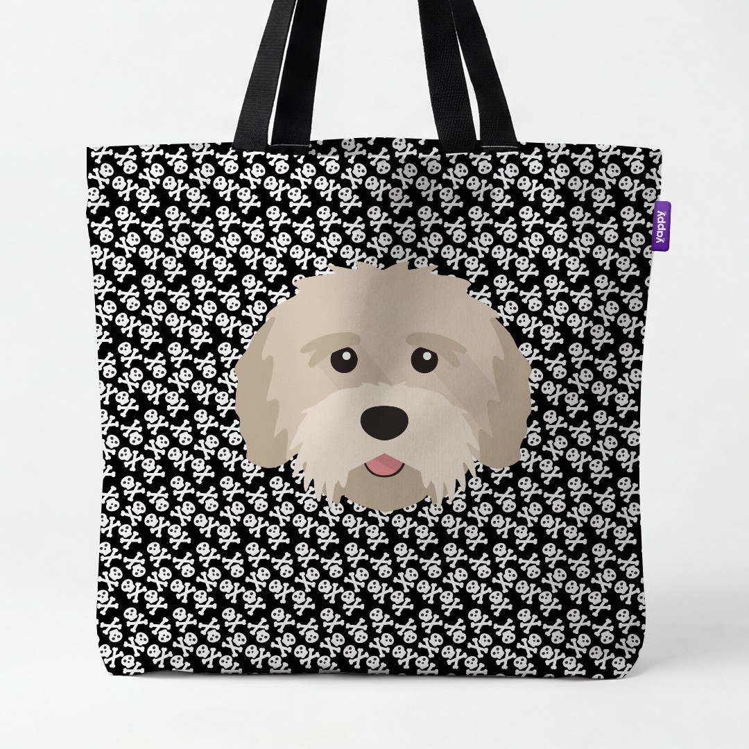 'Skull and Crossbones' - Personalised {breedCommonName} Canvas Bag
