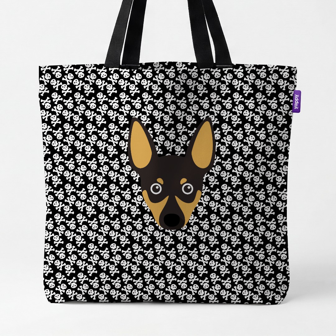 'Skull and Crossbones' - Personalized {breedCommonName} Canvas Bag