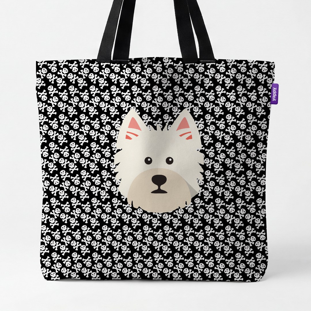 'Skull and Crossbones' - Personalized {breedCommonName} Canvas Bag