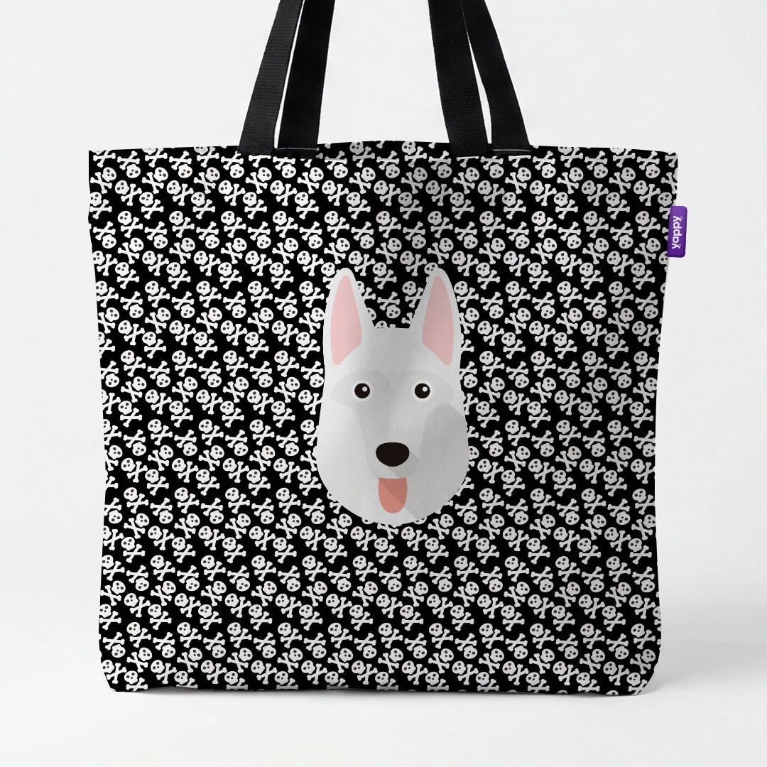 'Skull and Crossbones' - Personalized {breedCommonName} Canvas Bag