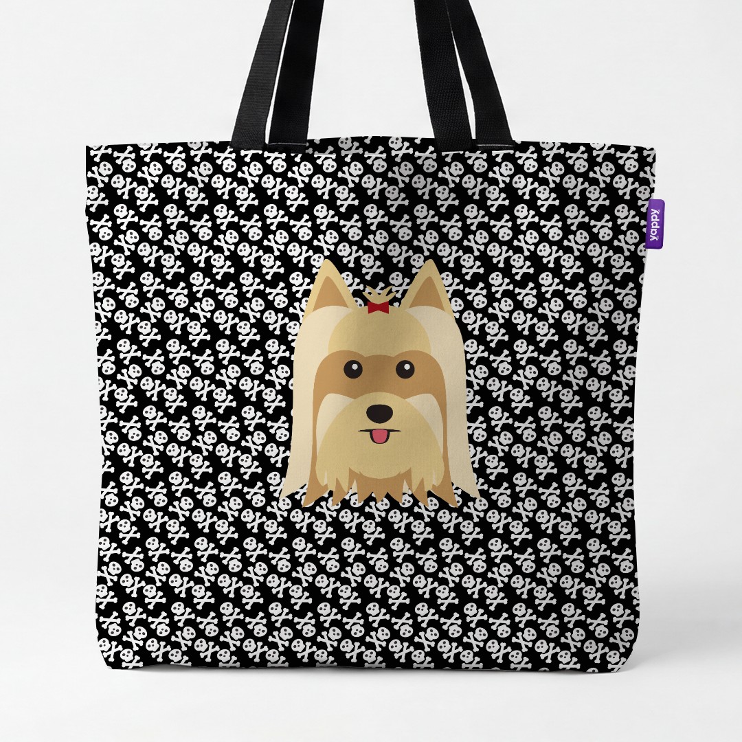 'Skull and Crossbones' - Personalized {breedCommonName} Canvas Bag