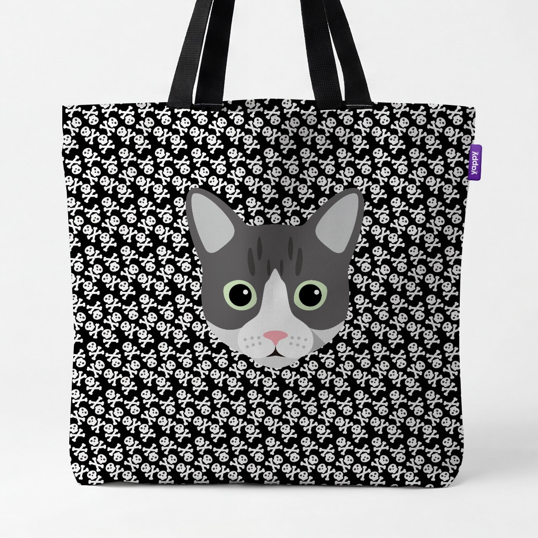 'Skull and Crossbones' - Personalized {breedCommonName} Canvas Bag