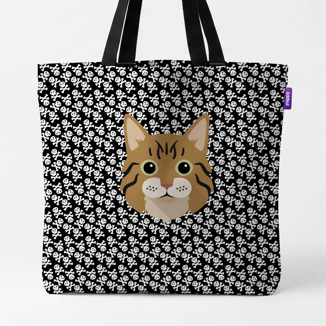'Skull and Crossbones' - Personalized {breedCommonName} Canvas Bag