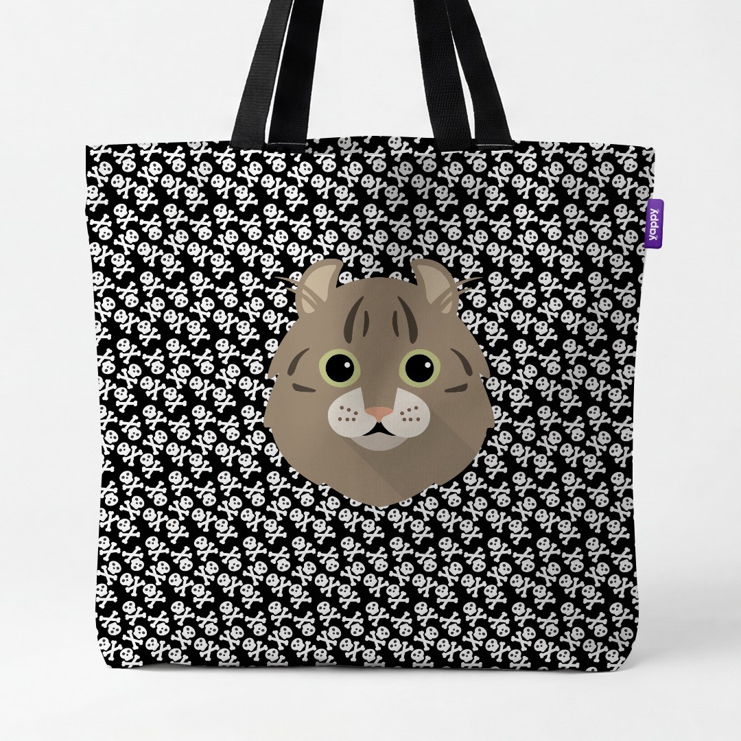 'Skull and Crossbones' - Personalized {breedCommonName} Canvas Bag