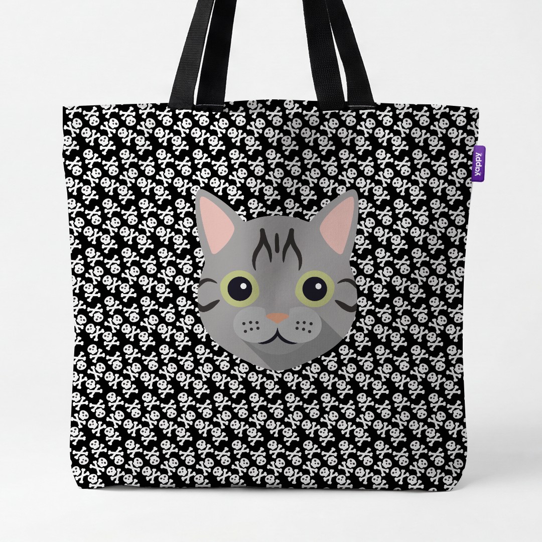 'Skull and Crossbones' - Personalized {breedCommonName} Canvas Bag
