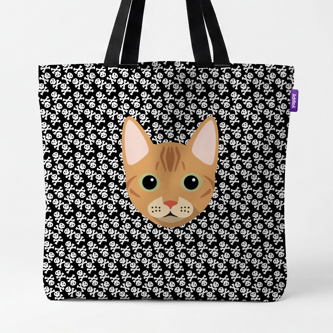 'Skull and Crossbones' - Personalized {breedCommonName} Canvas Bag