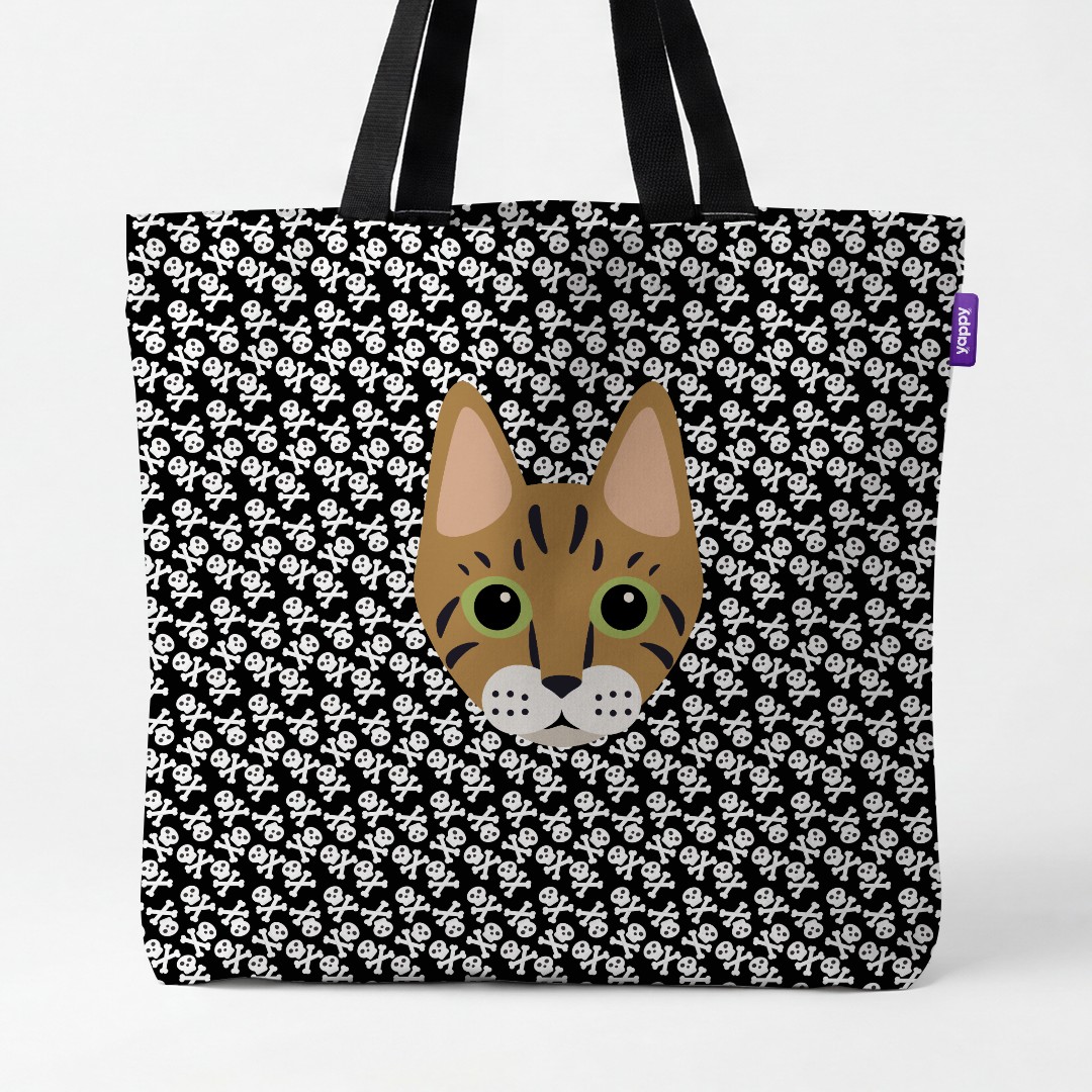 'Skull and Crossbones' - Personalized {breedCommonName} Canvas Bag