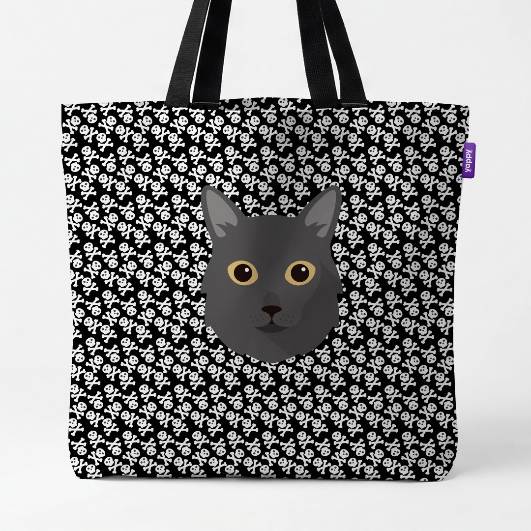 'Skull and Crossbones' - Personalized {breedCommonName} Canvas Bag