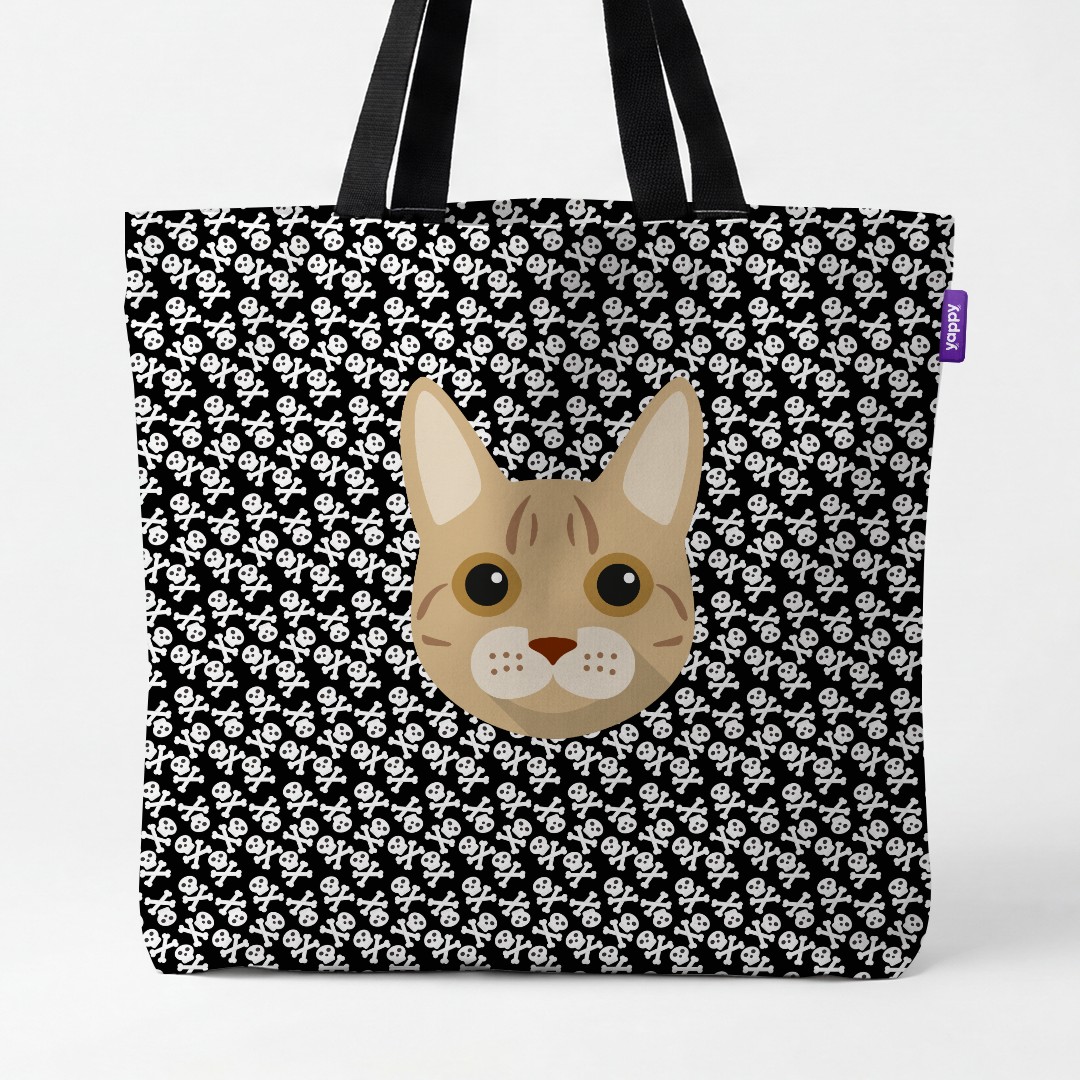 'Skull and Crossbones' - Personalized {breedCommonName} Canvas Bag