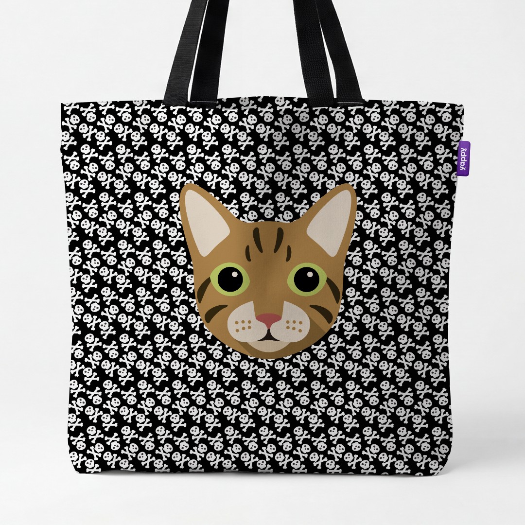 'Skull and Crossbones' - Personalized {breedCommonName} Canvas Bag
