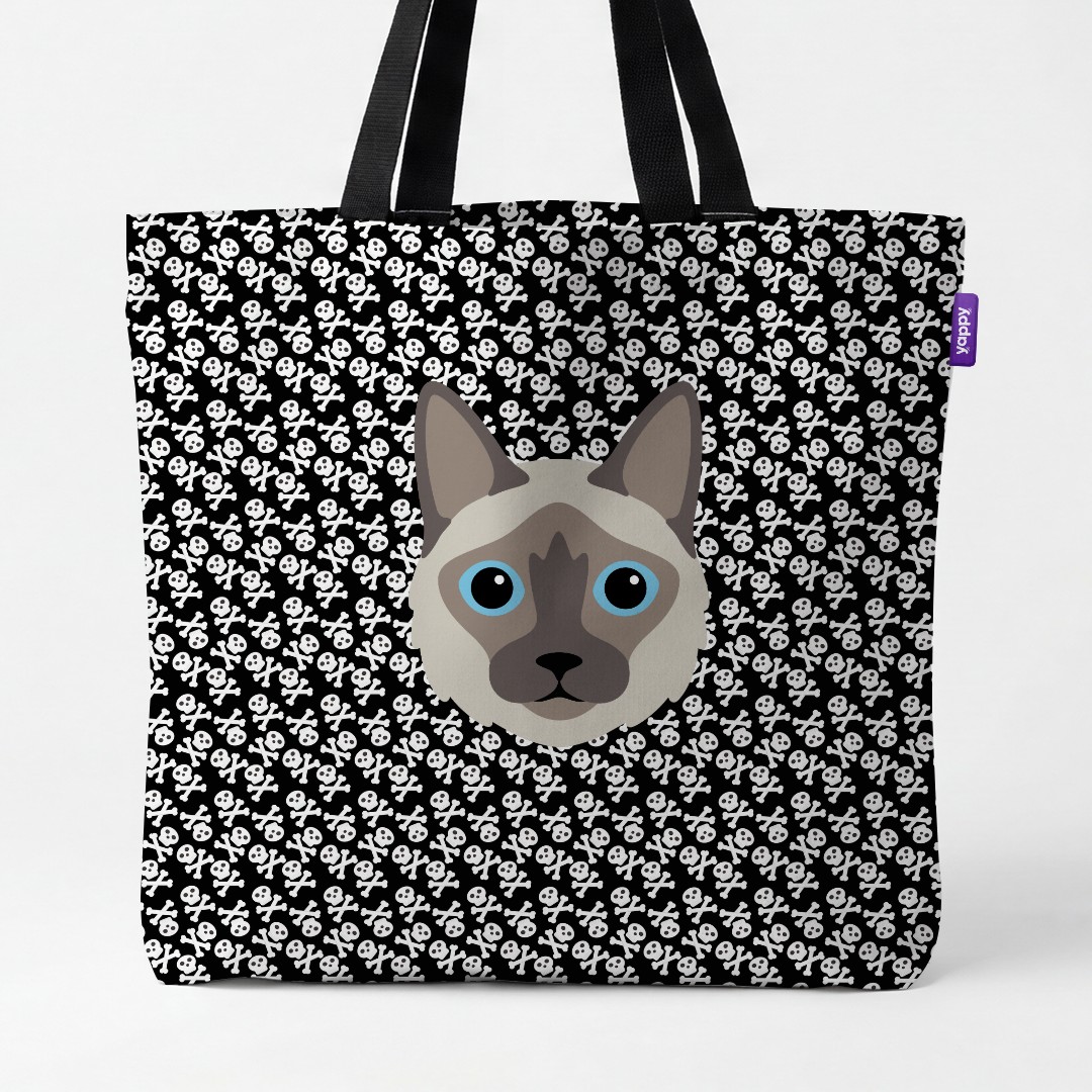'Skull and Crossbones' - Personalised {breedCommonName} Canvas Bag