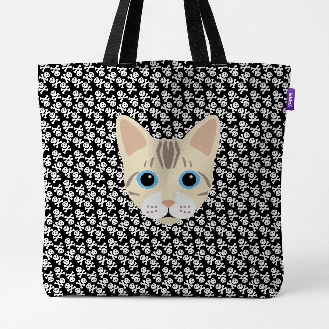 'Skull and Crossbones' - Personalized {breedCommonName} Canvas Bag