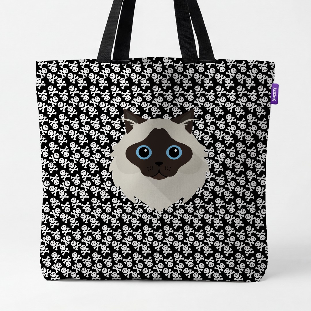 'Skull and Crossbones' - Personalized {breedCommonName} Canvas Bag