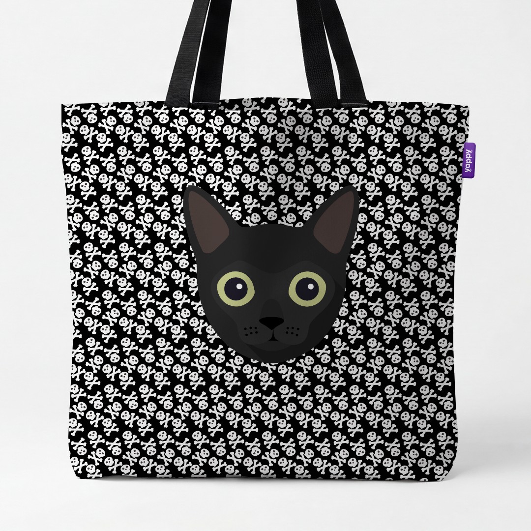 'Skull and Crossbones' - Personalized {breedCommonName} Canvas Bag