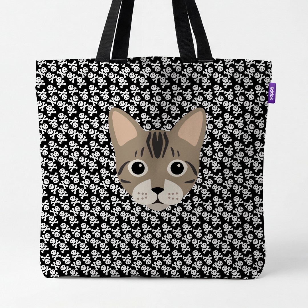 'Skull and Crossbones' - Personalized {breedCommonName} Canvas Bag
