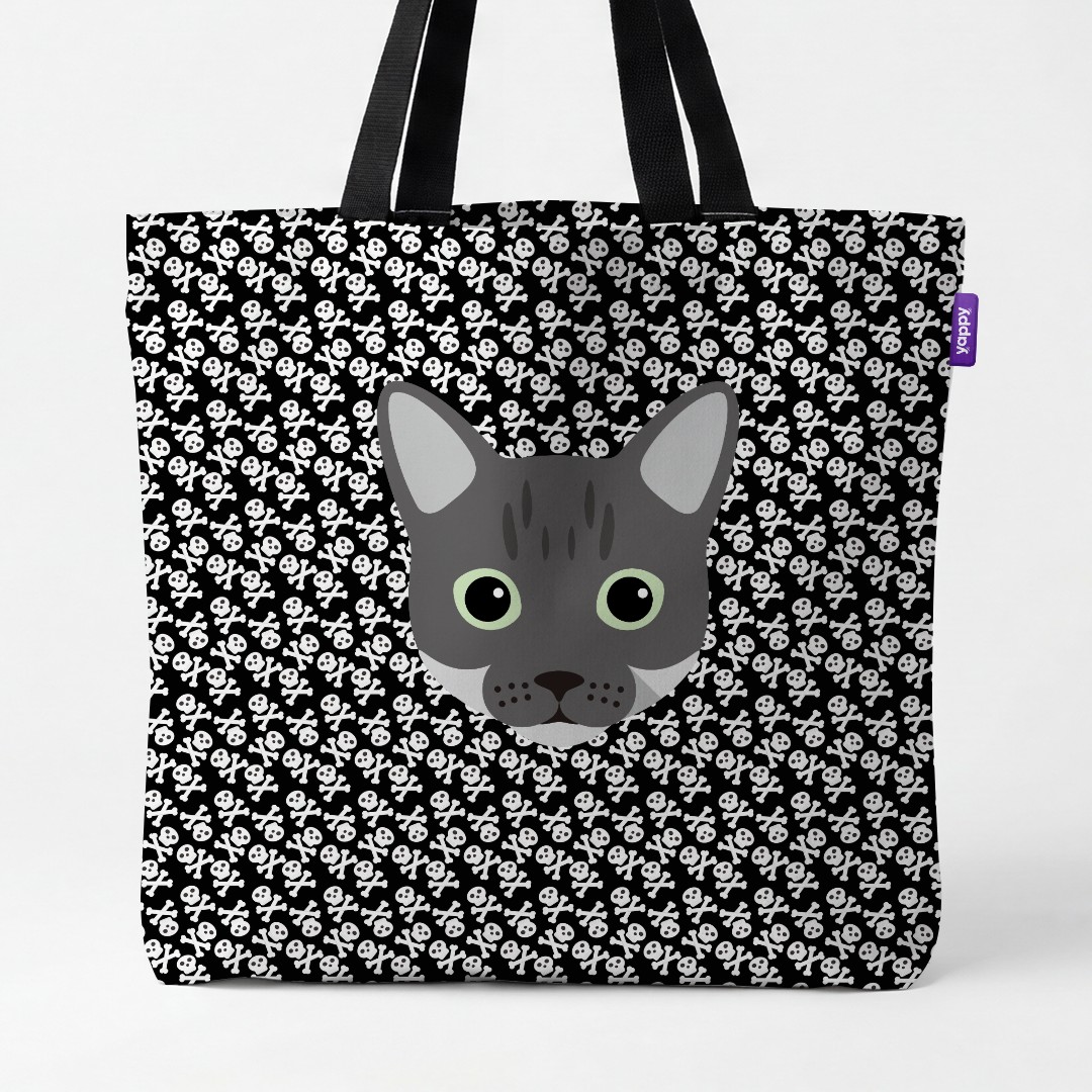 'Skull and Crossbones' - Personalized {breedCommonName} Canvas Bag