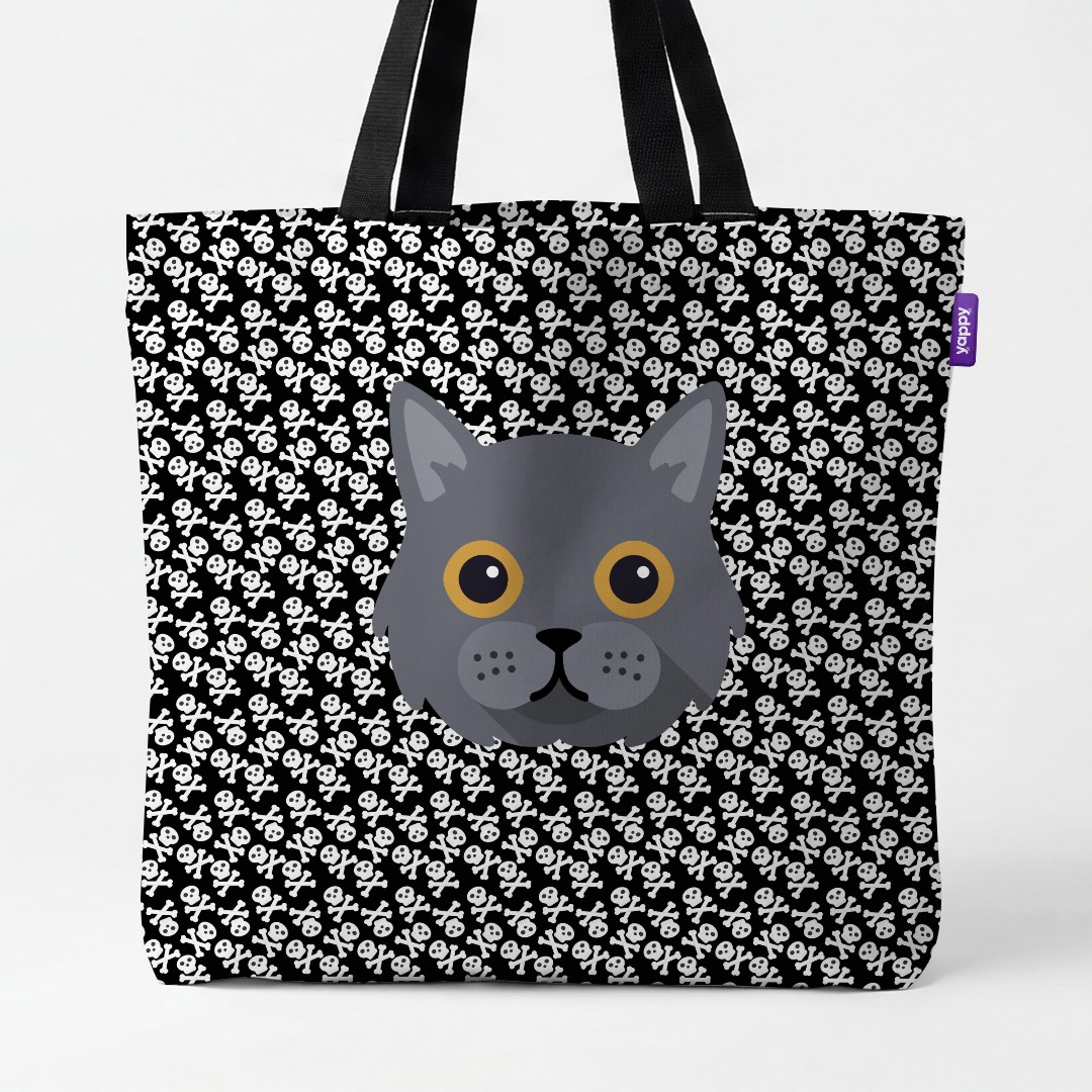 'Skull and Crossbones' - Personalized {breedCommonName} Canvas Bag