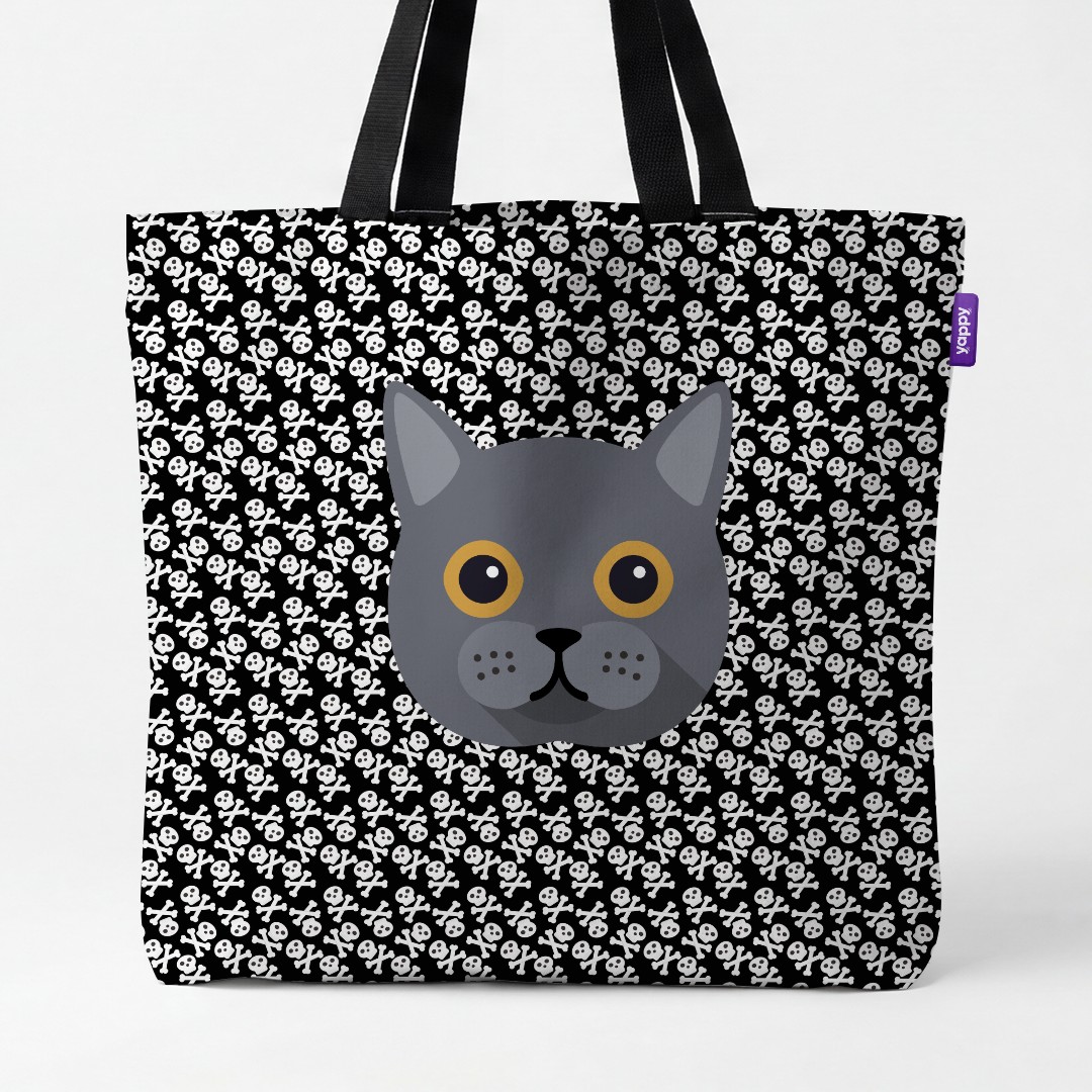 'Skull and Crossbones' - Personalized {breedCommonName} Canvas Bag