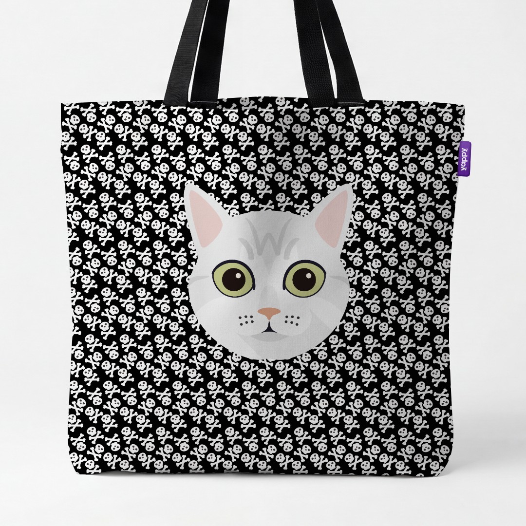 'Skull and Crossbones' - Personalized {breedCommonName} Canvas Bag