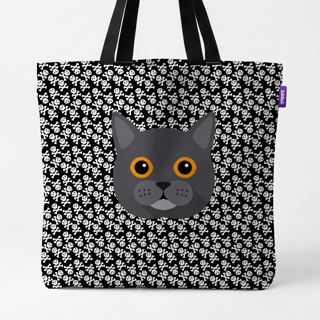 'Skull and Crossbones' - Personalized {breedCommonName} Canvas Bag
