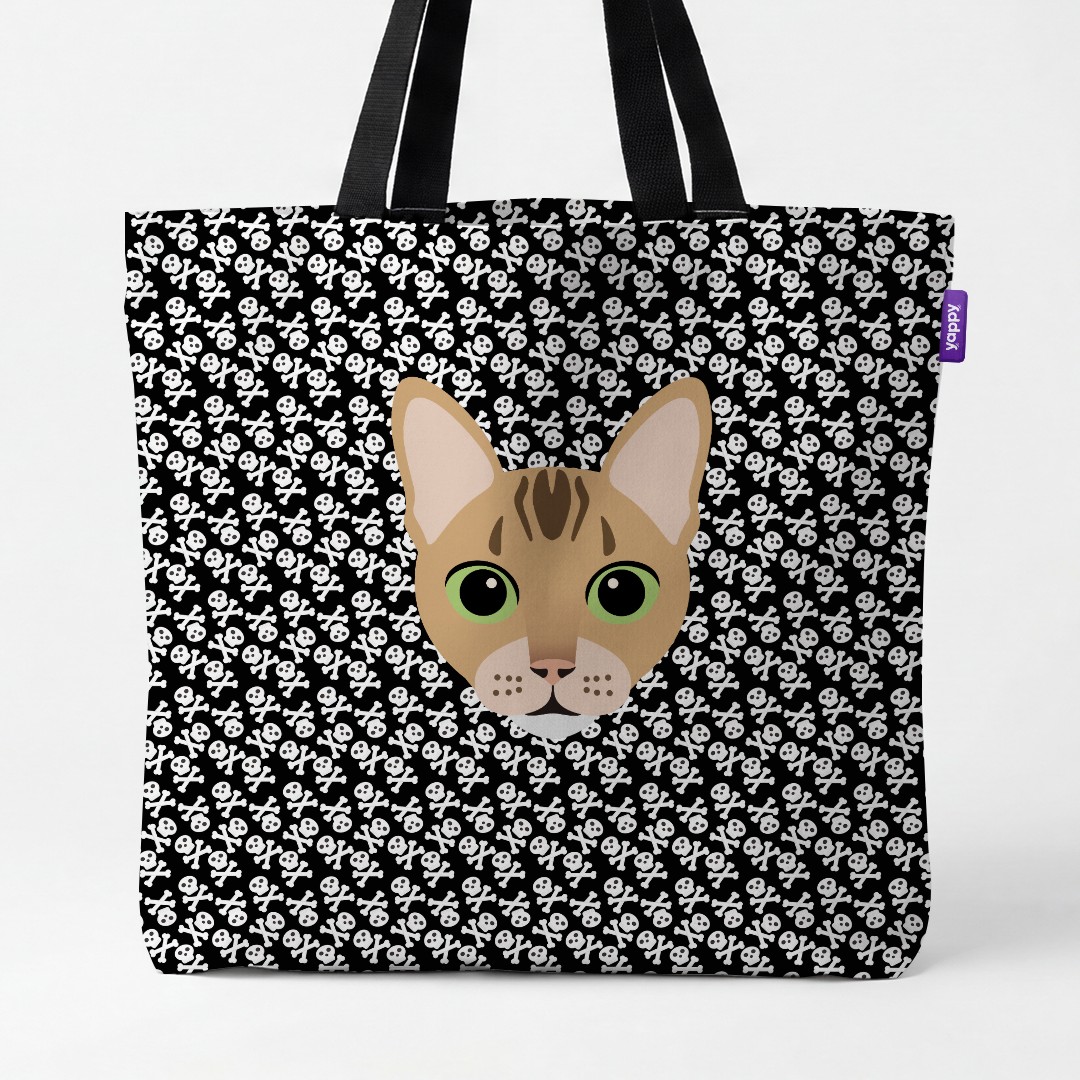 'Skull and Crossbones' - Personalized {breedCommonName} Canvas Bag