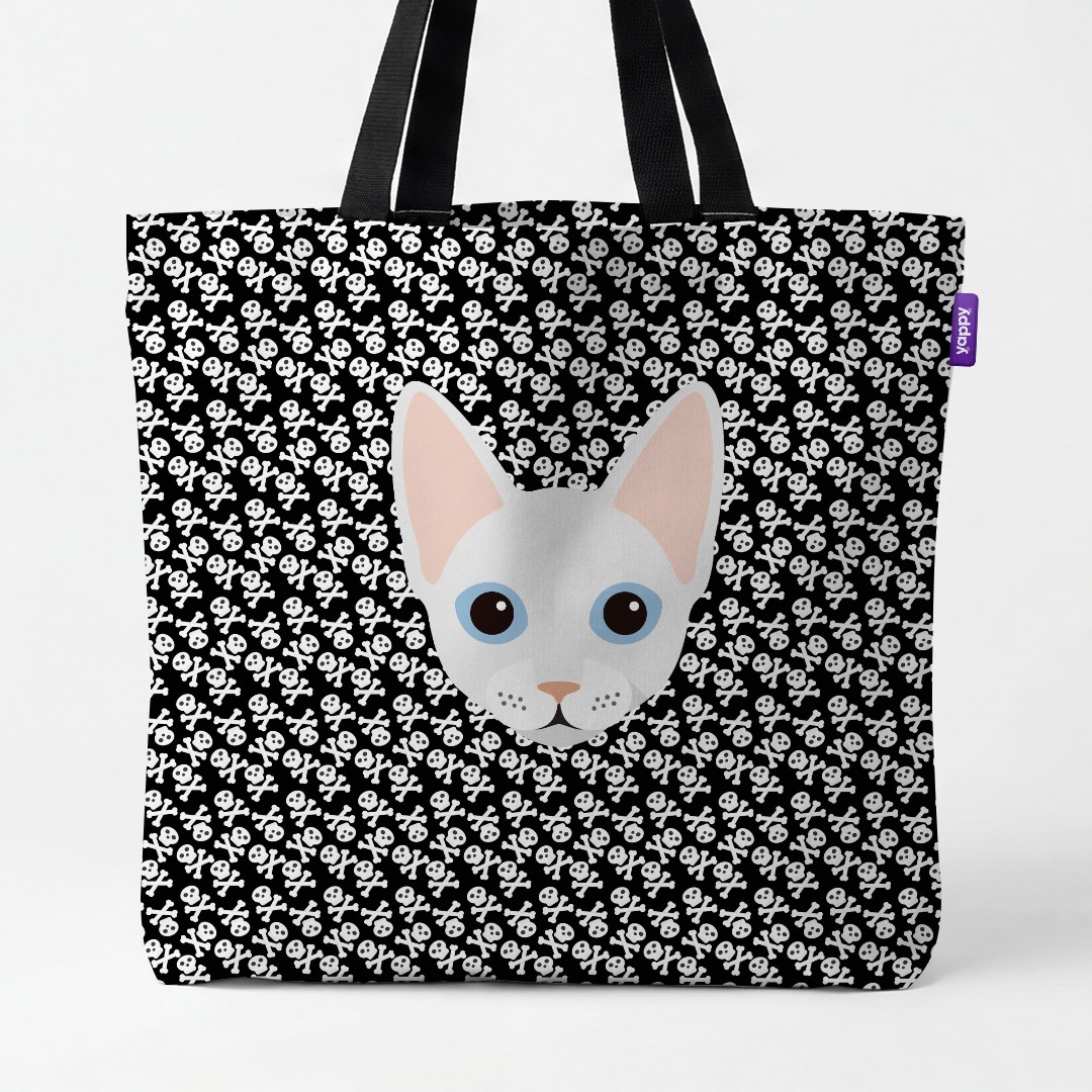'Skull and Crossbones' - Personalized {breedCommonName} Canvas Bag