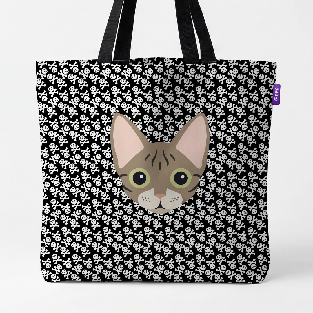 'Skull and Crossbones' - Personalized {breedCommonName} Canvas Bag
