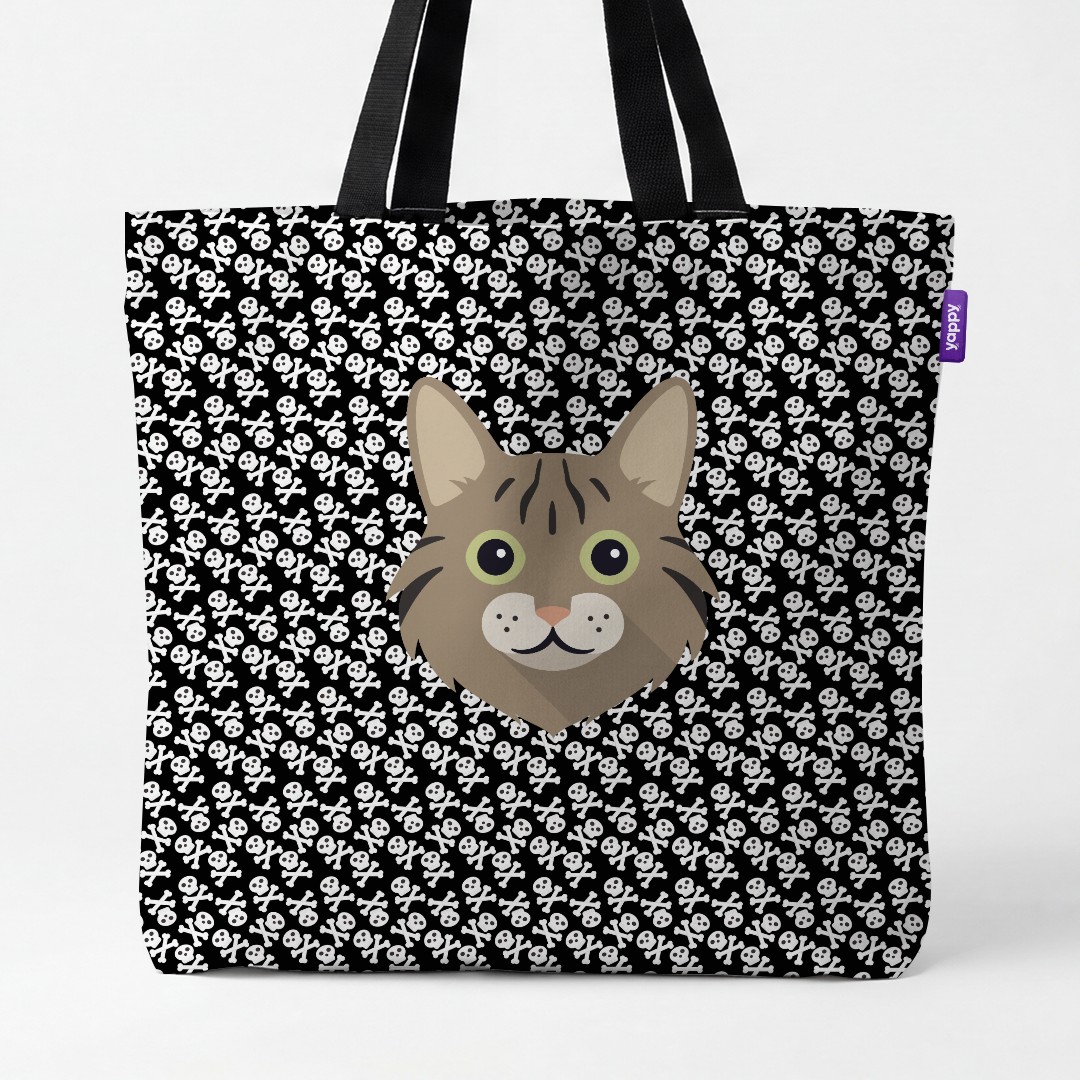 'Skull and Crossbones' - Personalised {breedCommonName} Canvas Bag