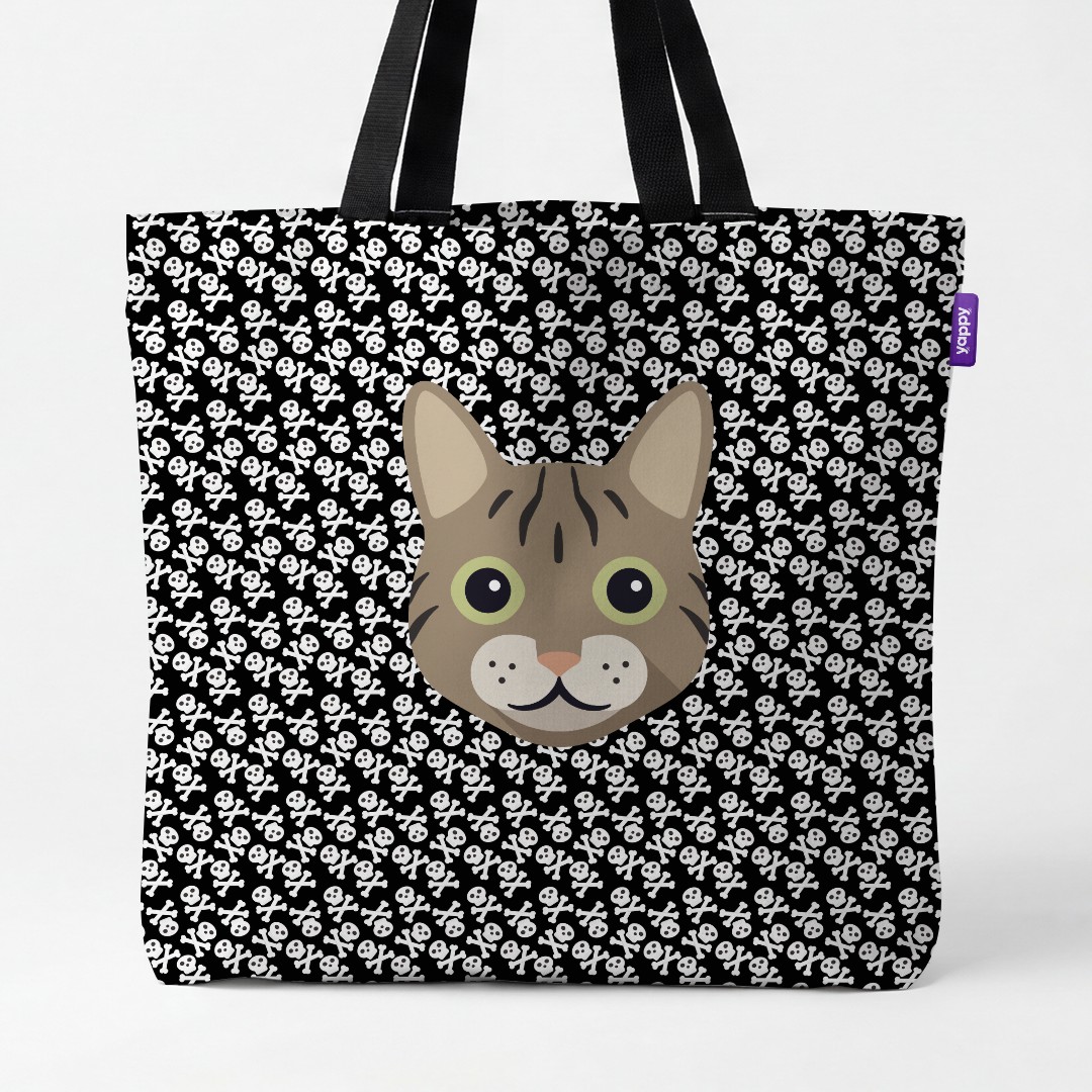 'Skull and Crossbones' - Personalized {breedCommonName} Canvas Bag