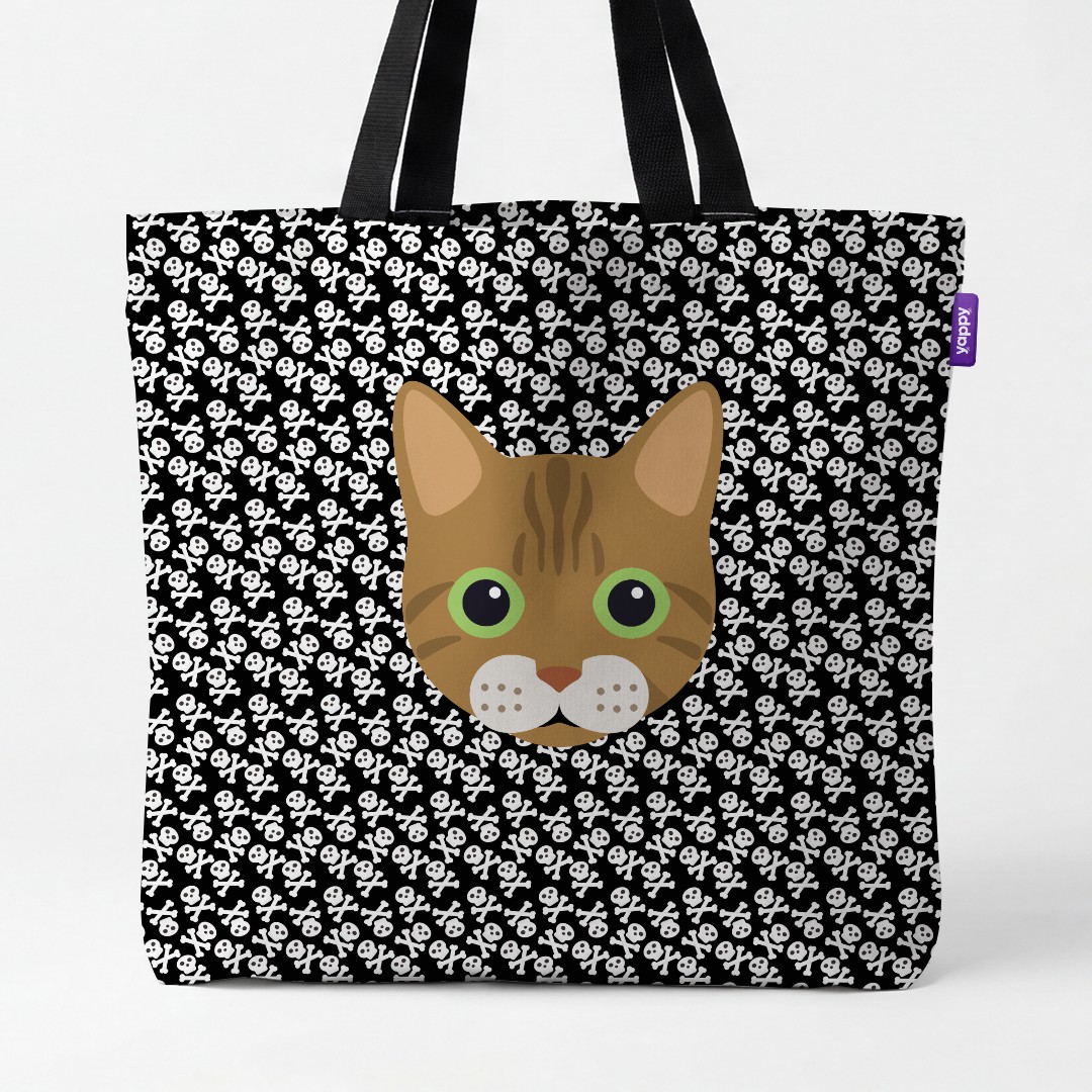 'Skull and Crossbones' - Personalized {breedCommonName} Canvas Bag