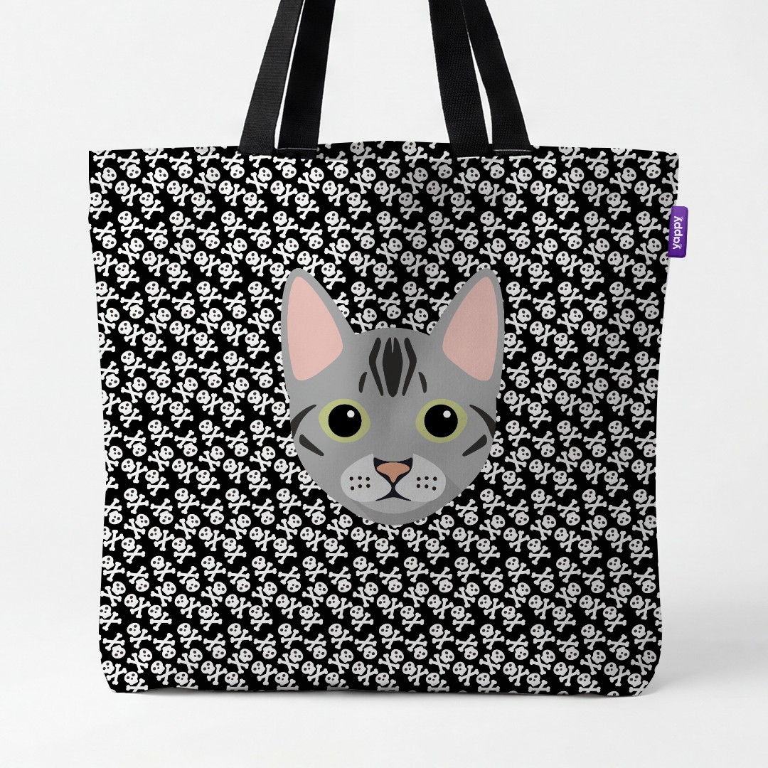 'Skull and Crossbones' - Personalized {breedCommonName} Canvas Bag
