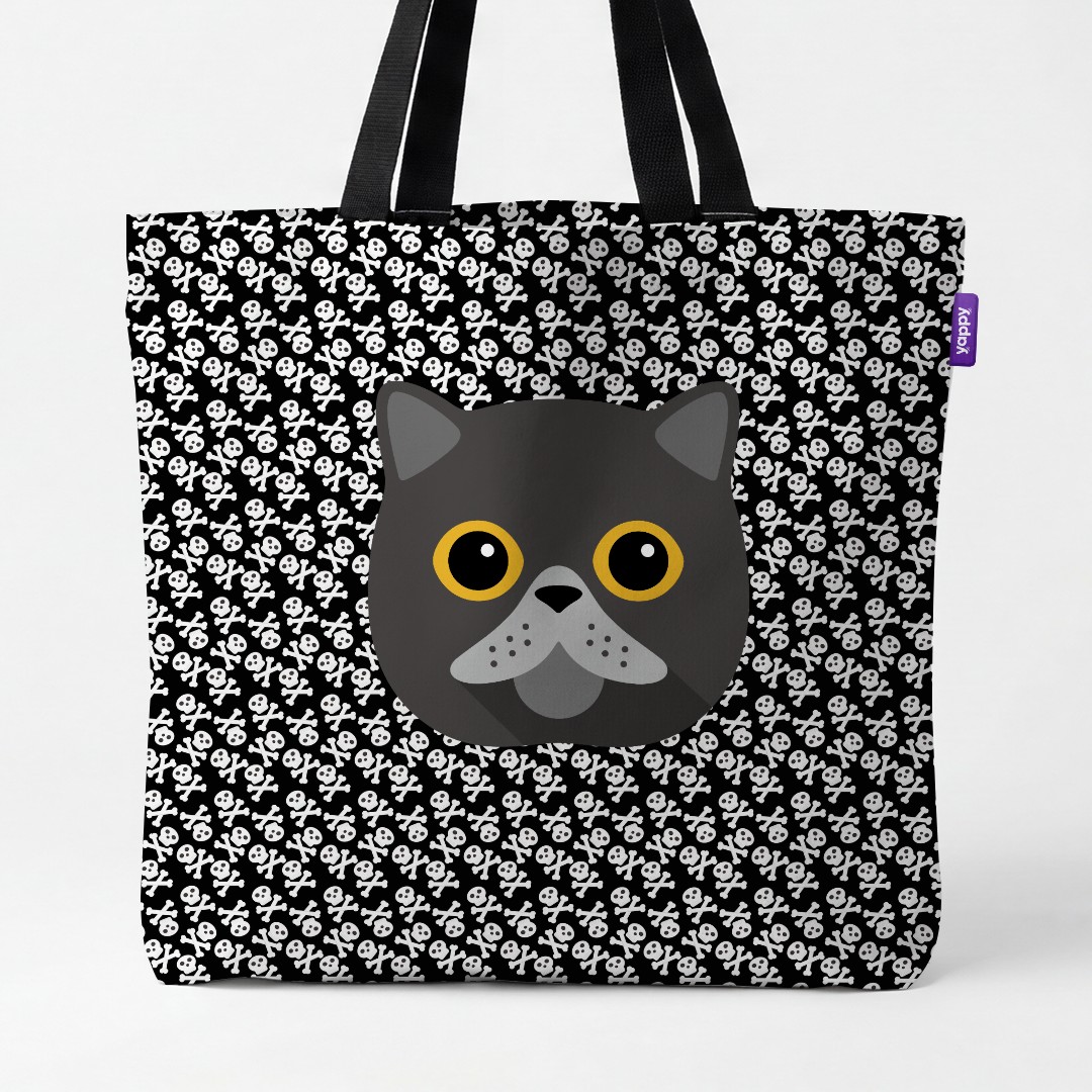 'Skull and Crossbones' - Personalized {breedCommonName} Canvas Bag