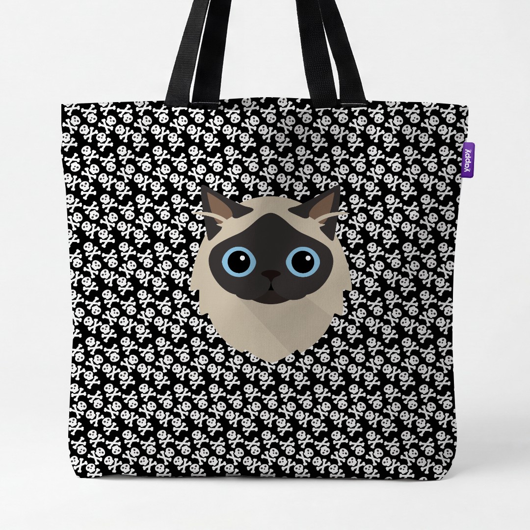 'Skull and Crossbones' - Personalized {breedCommonName} Canvas Bag