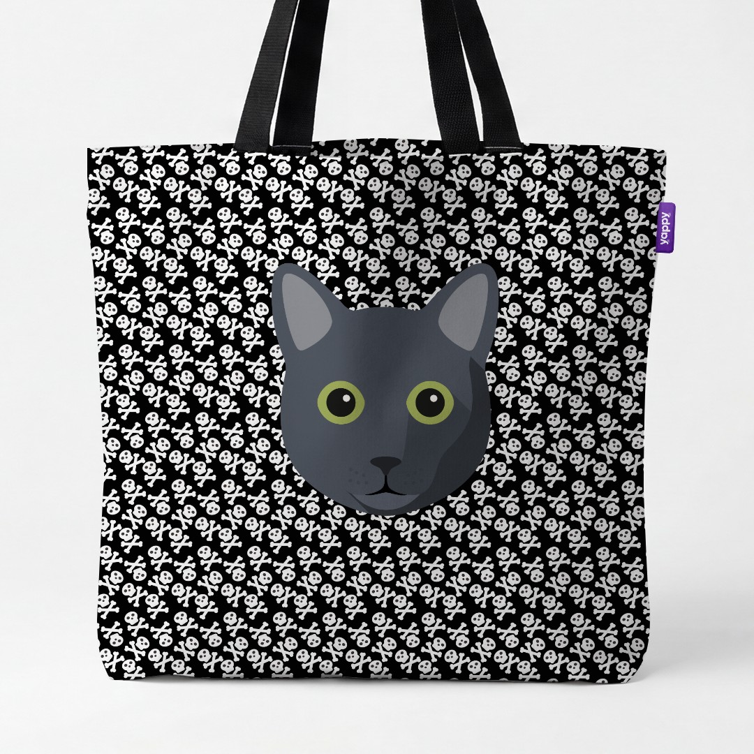 'Skull and Crossbones' - Personalized {breedCommonName} Canvas Bag