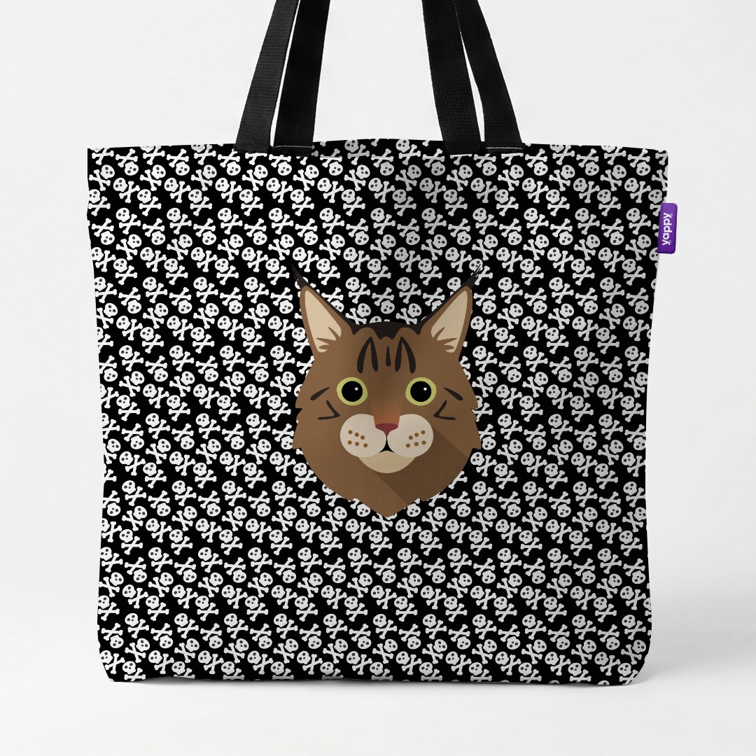 'Skull and Crossbones' - Personalized {breedCommonName} Canvas Bag