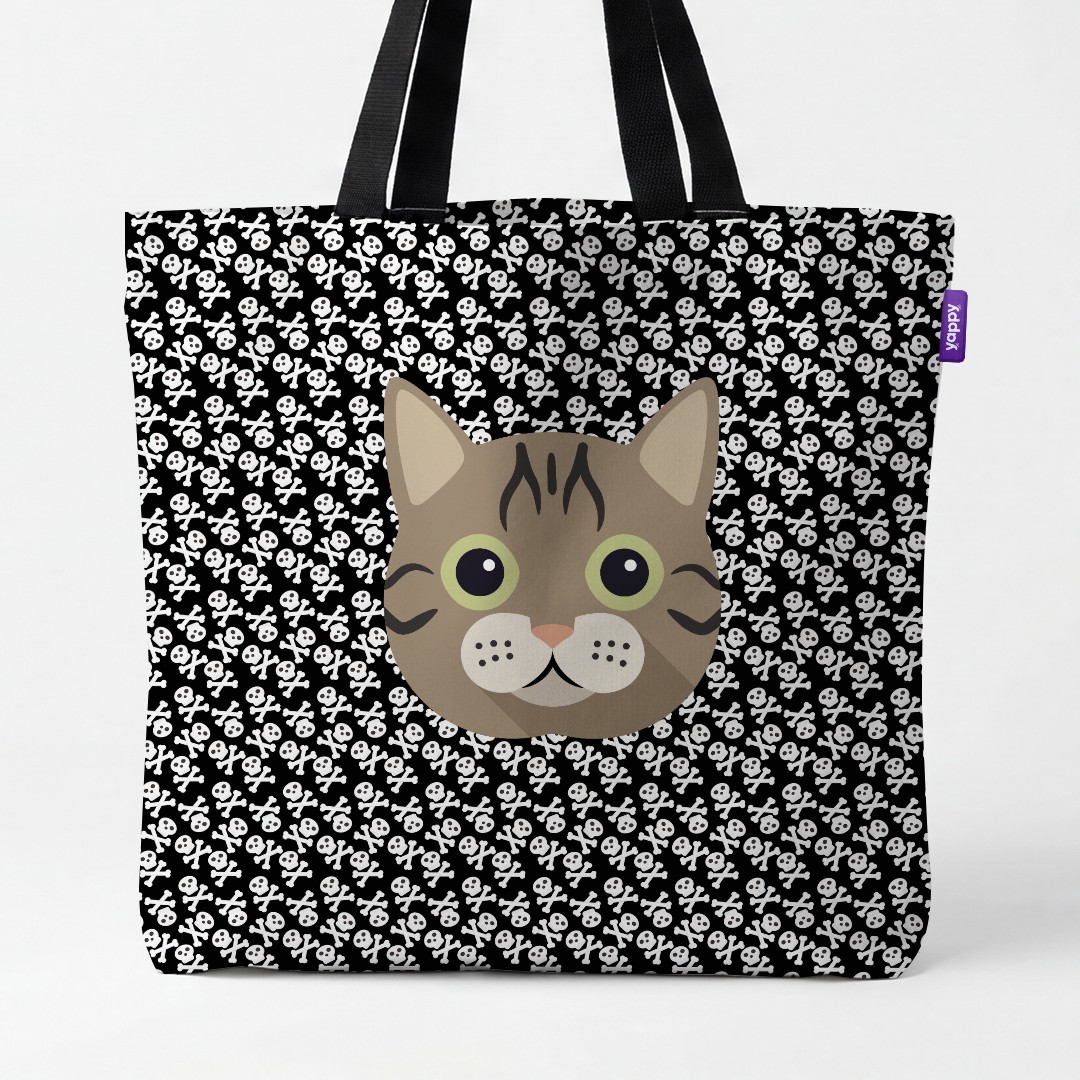 'Skull and Crossbones' - Personalised {breedCommonName} Canvas Bag