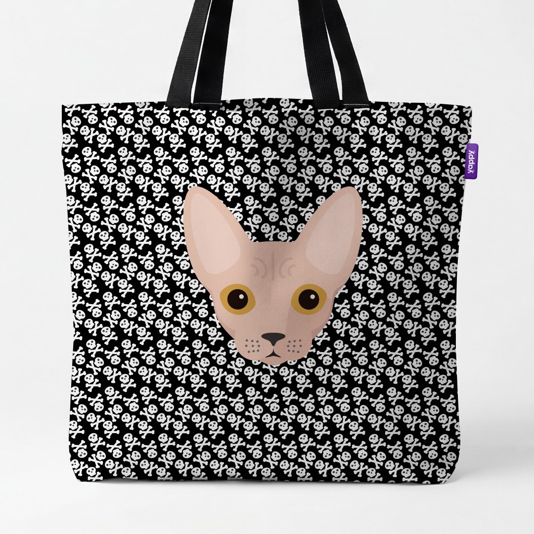 'Skull and Crossbones' - Personalized {breedCommonName} Canvas Bag