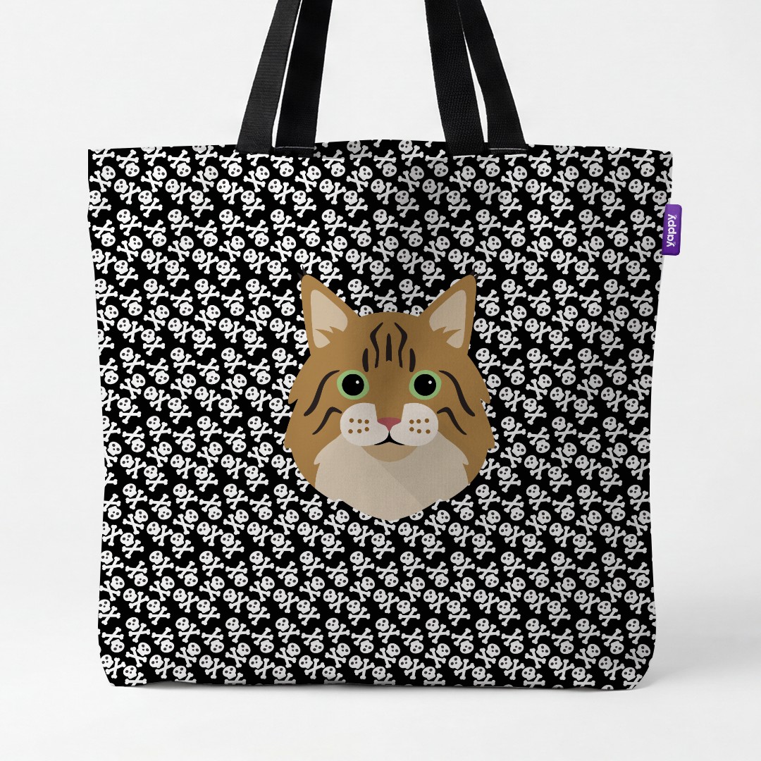 'Skull and Crossbones' - Personalized {breedCommonName} Canvas Bag