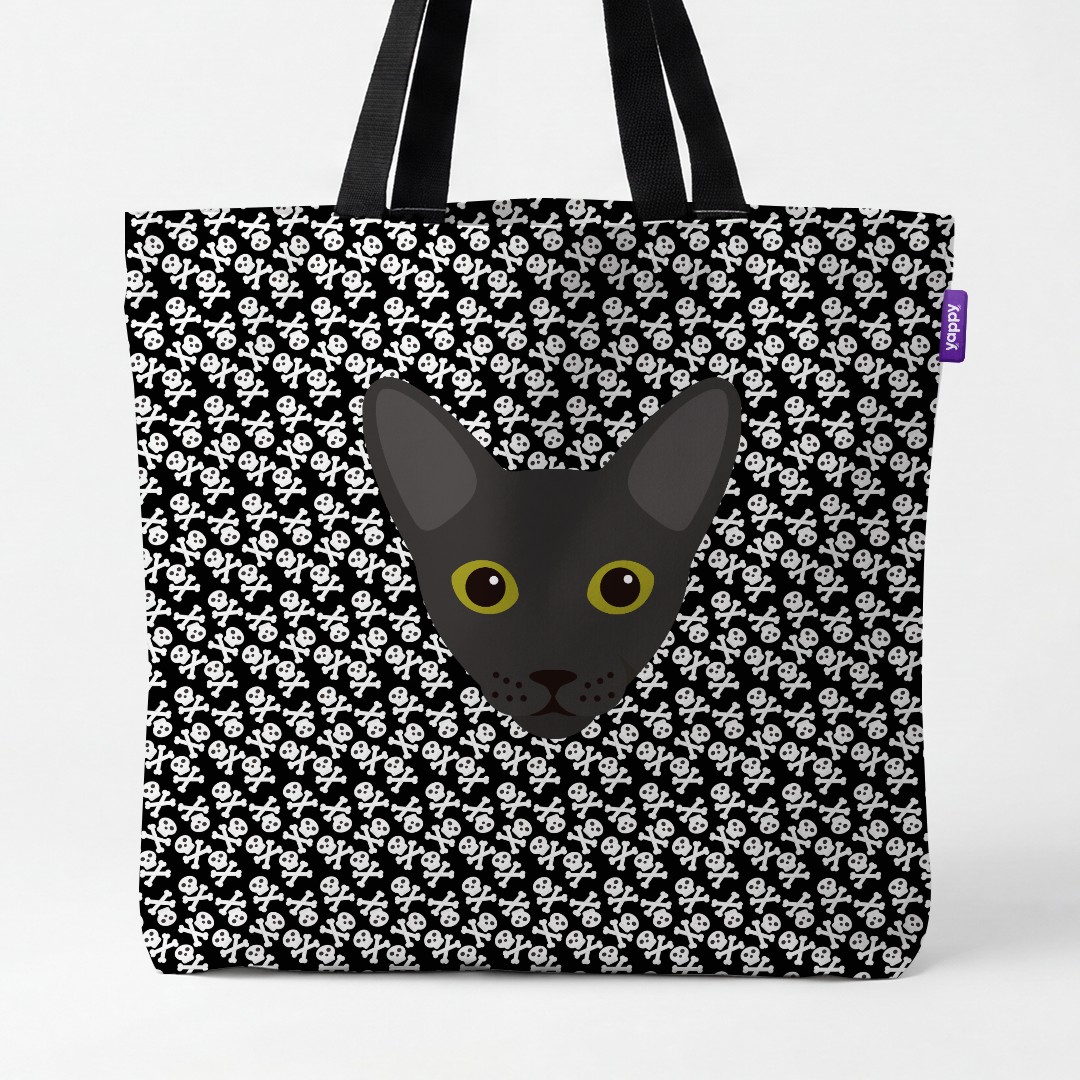 'Skull and Crossbones' - Personalised {breedCommonName} Canvas Bag