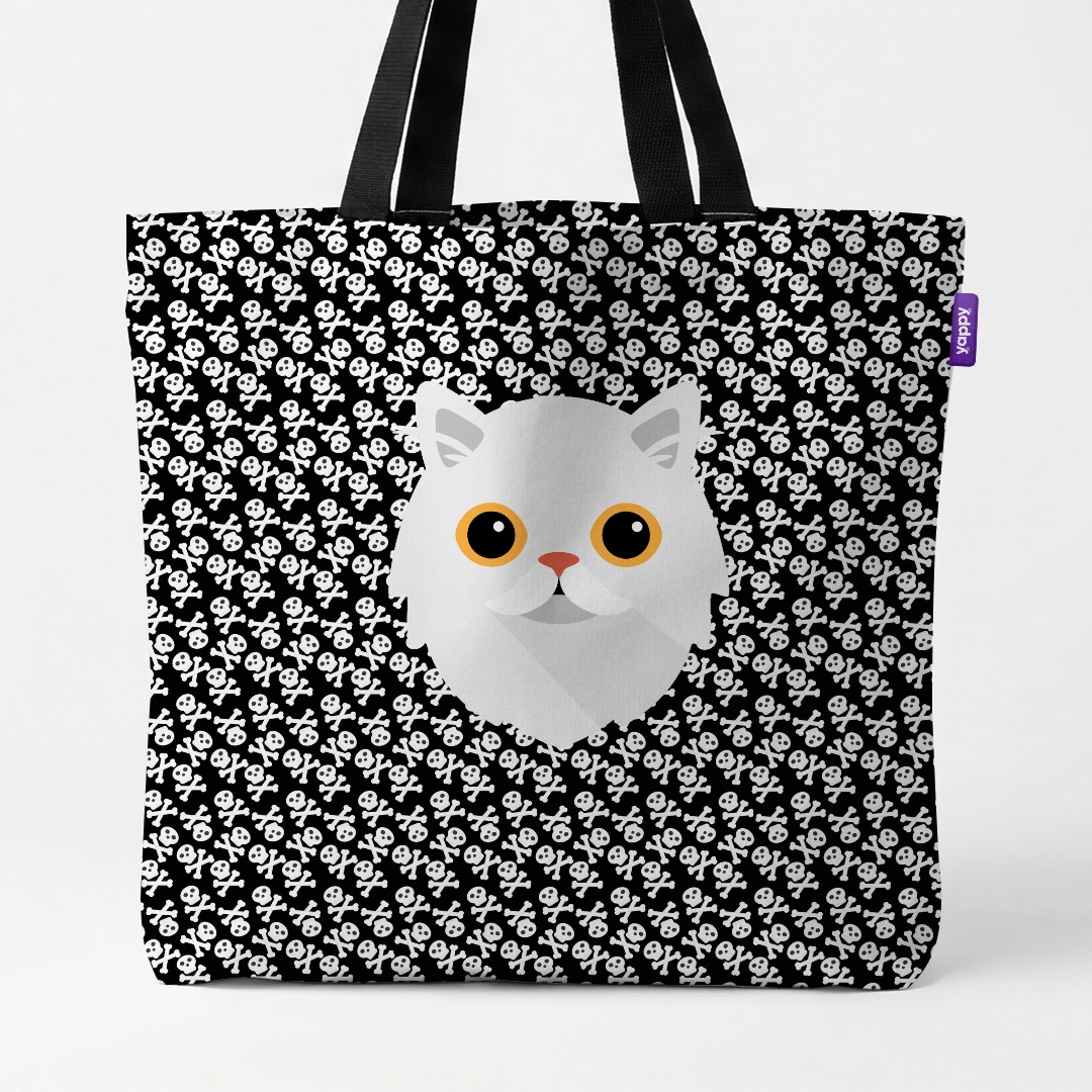 'Skull and Crossbones' - Personalized {breedCommonName} Canvas Bag