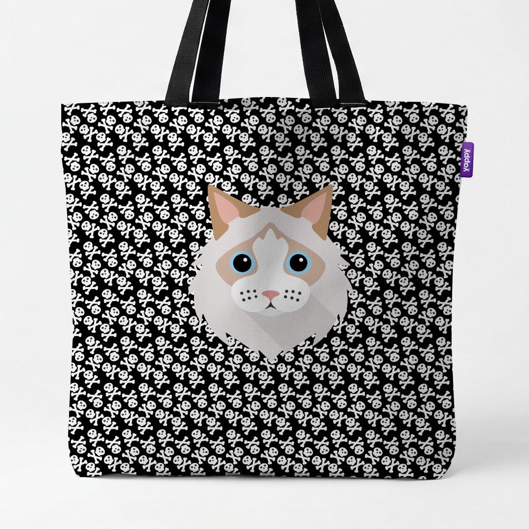 'Skull and Crossbones' - Personalized {breedCommonName} Canvas Bag