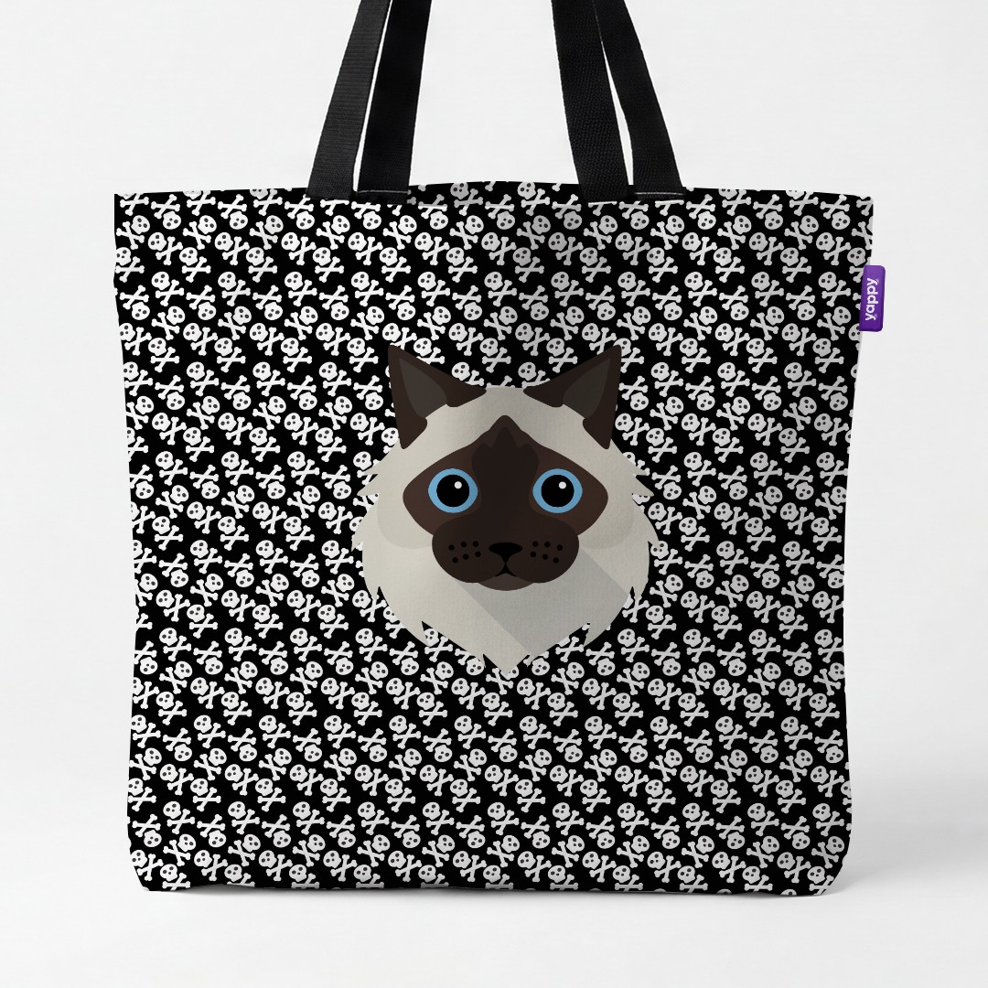 'Skull and Crossbones' - Personalized {breedCommonName} Canvas Bag