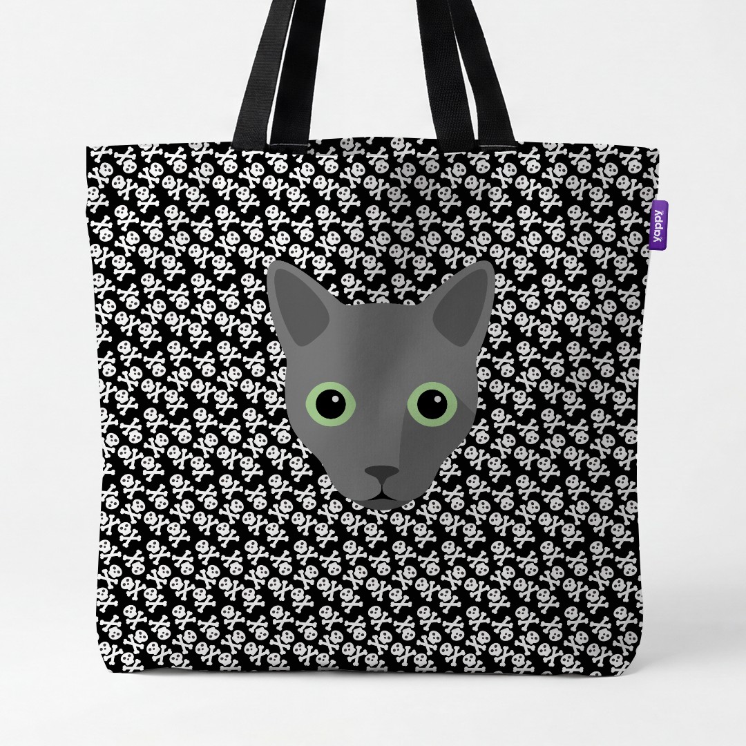 'Skull and Crossbones' - Personalized {breedCommonName} Canvas Bag