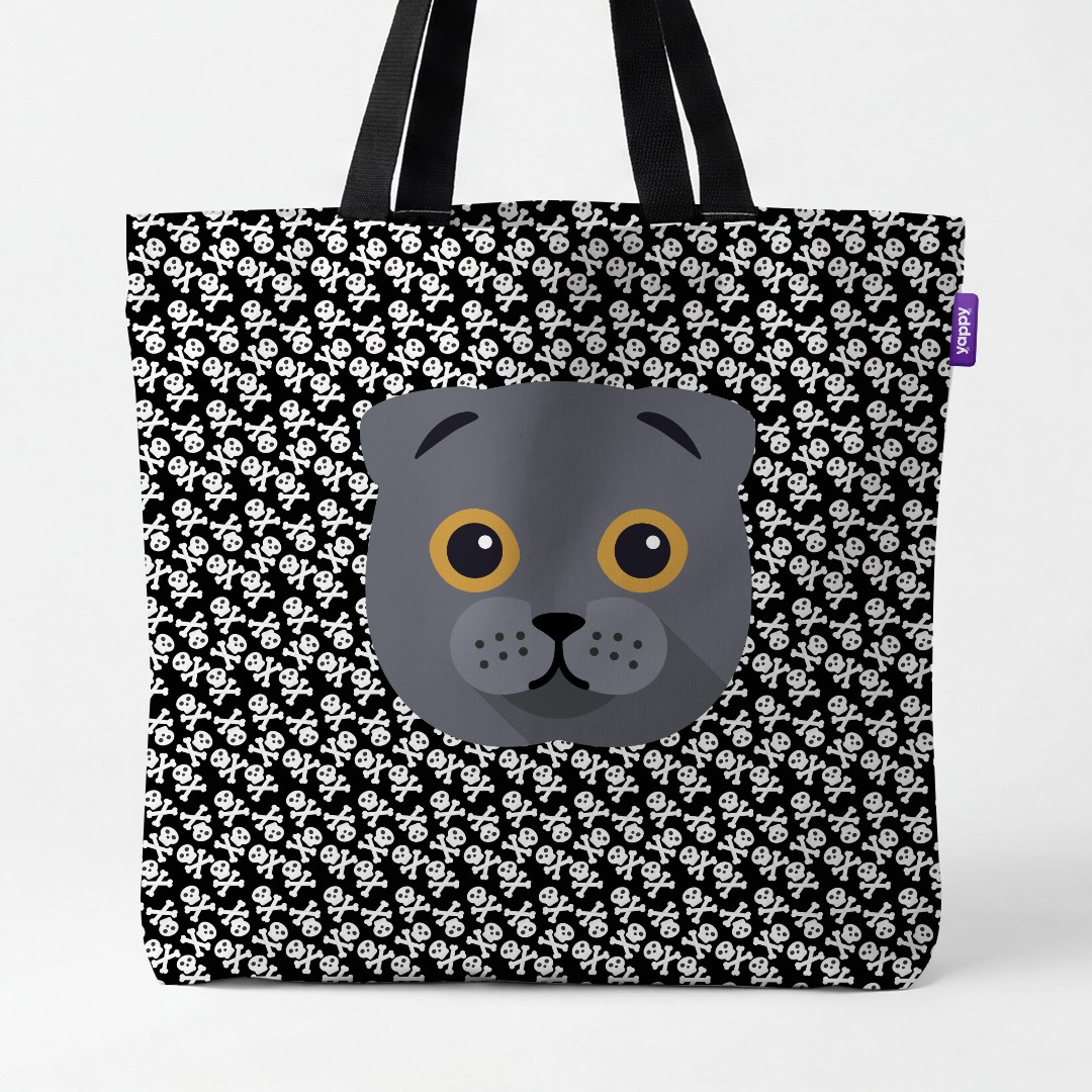 'Skull and Crossbones' - Personalized {breedCommonName} Canvas Bag