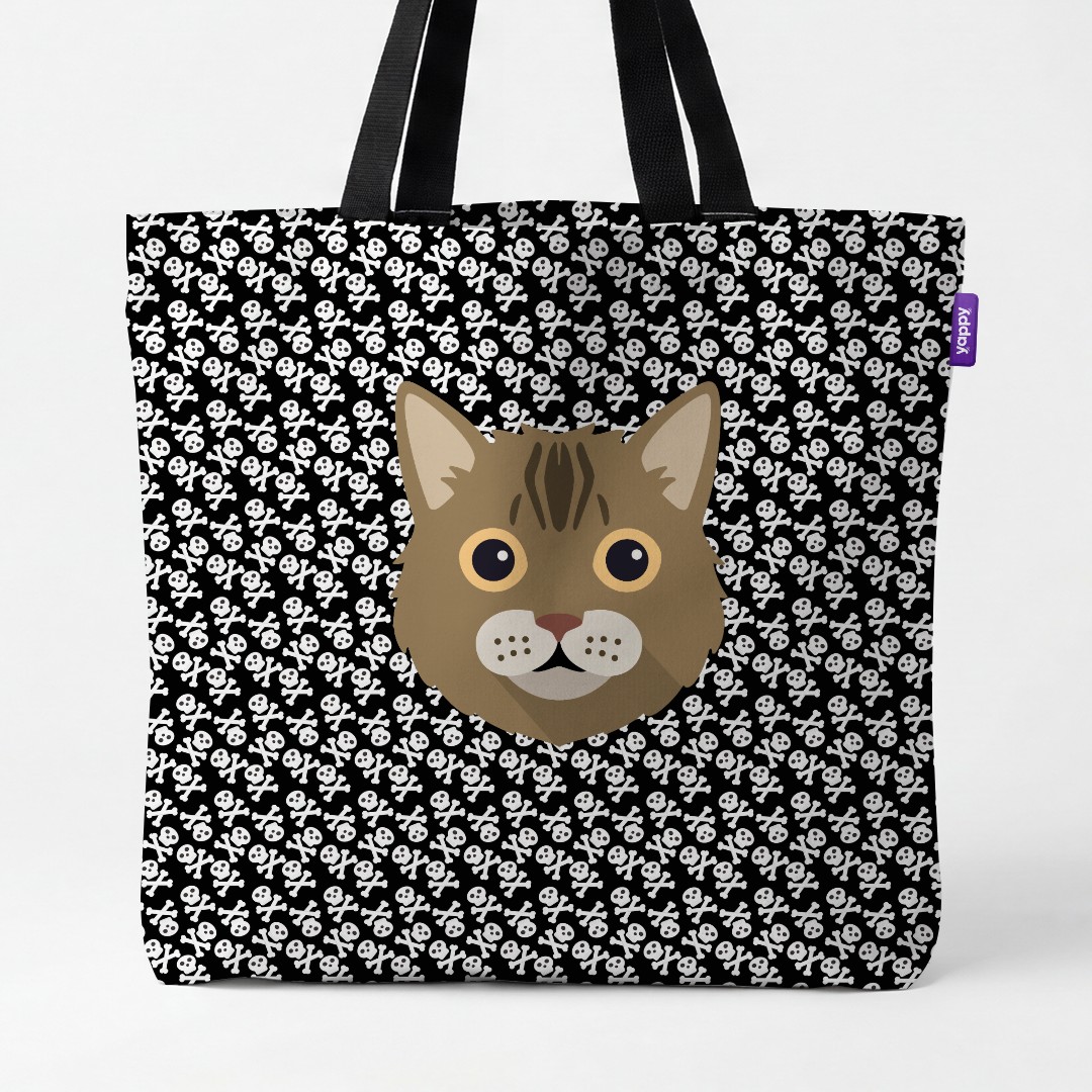 'Skull and Crossbones' - Personalized {breedCommonName} Canvas Bag