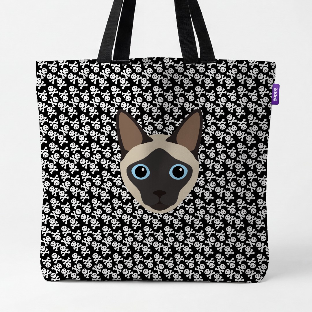 'Skull and Crossbones' - Personalized {breedCommonName} Canvas Bag