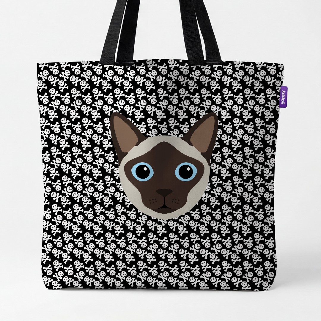 'Skull and Crossbones' - Personalized {breedCommonName} Canvas Bag