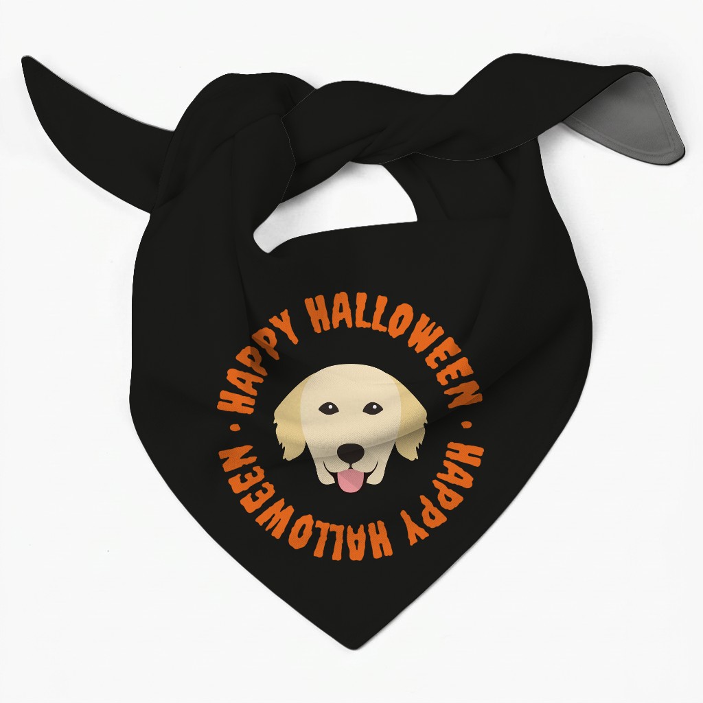 Happy Halloween Circle: Personalized {breedFullName} Bandana