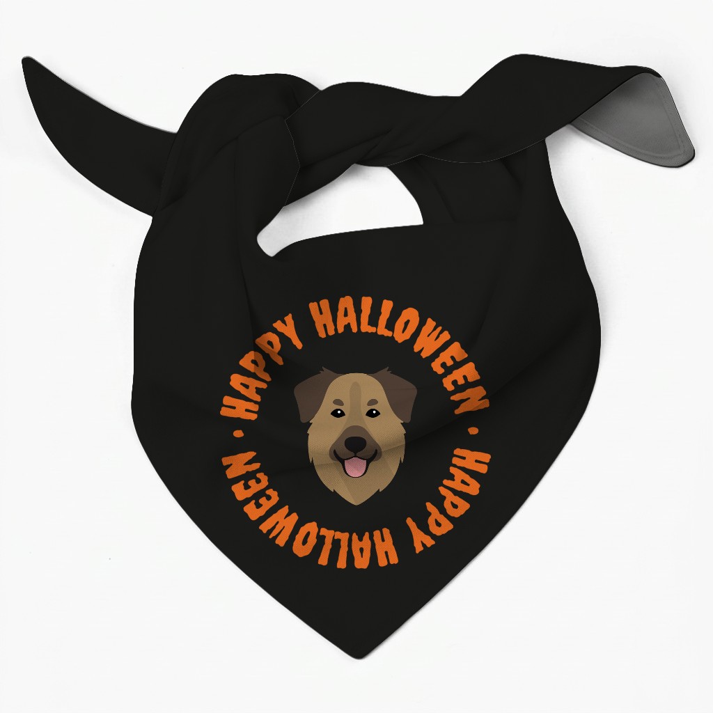 Happy Halloween Circle: Personalised {breedFullName} Bandana