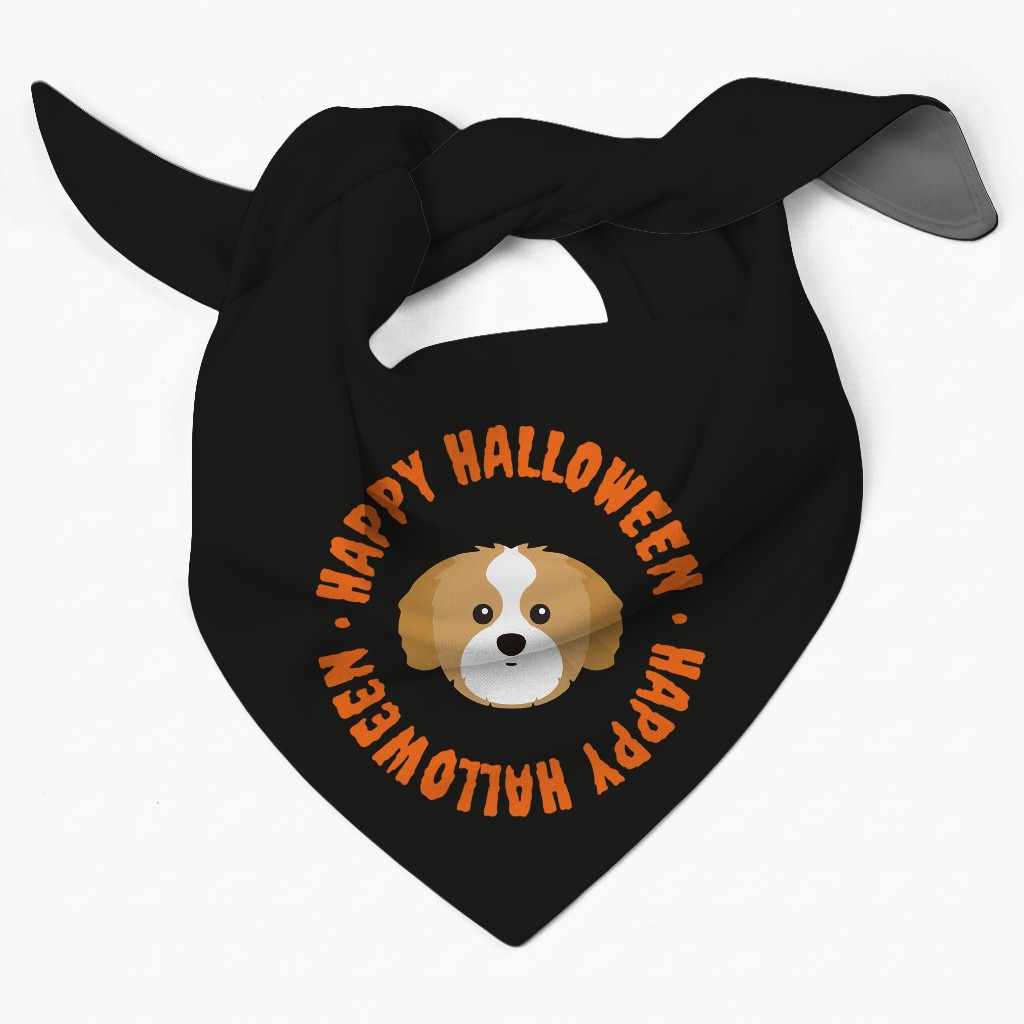 Happy Halloween Circle: Personalized {breedFullName} Bandana